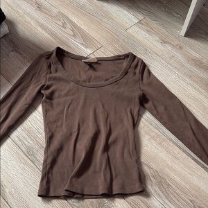 Brown Long Sleeve Women's Top